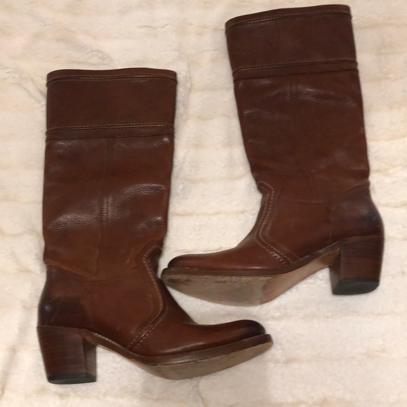 Authentic brown leather western style Frye boots